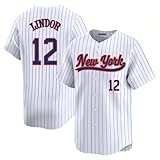 Custom Mens/Women/Youth New York White Francisco Lindor Baseball Stitched T-Shirt for Sports Fan