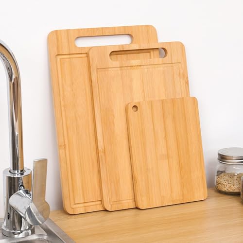 Tablas de Cortar de Bambú Duraderas con Asa y Surco miniatura 6