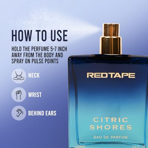 Image of Red Tape Citric Shores Eau De Parfum for Men 100ml | Premium Long-Lasting Perfume | Fresh & Elegant Scent | Luxury Fragrance for Men | Ideal for Gifting | Best Gift for Him