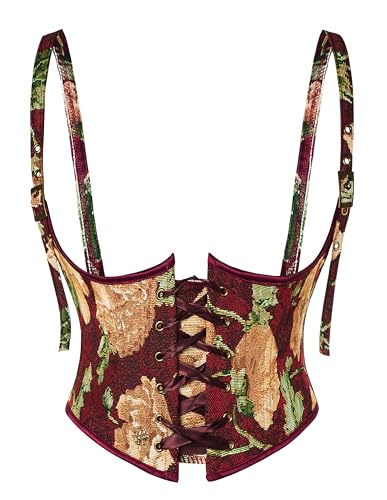 Image of Scarlet Darkness Corset Belt for Women Floral Renaissance Underbust Corset