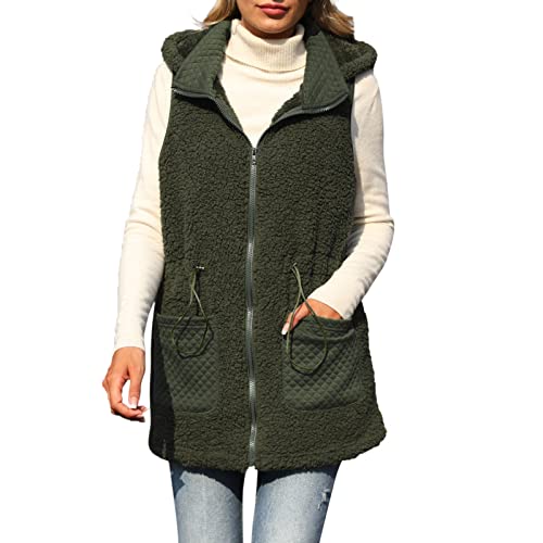 Veste polaire sans manches pour femme manteaux d'hiver chaud