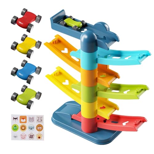 Pista De Coche Para Niños - Juego De Vehículos De Juguete De Rampa Educativa, Entrenador Interactivo De Motricidad | Colorido Circuito De Coches De Ruedas Para Más De 3 Años,