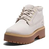 Timberland Women's Stone Street Platform Waterproof Chukka Boot, White, 9 Medium