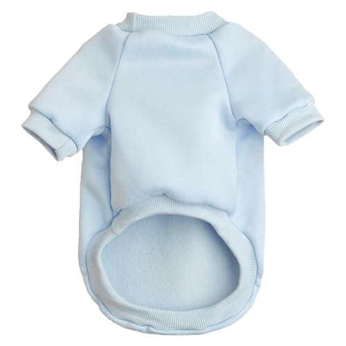Image of Puppy Sweater for Small Dogs Winter Pullover, Light Blue L | Elastic Cuffs Pet Clothes, Holiday Party Matching, Fall Winter Daily Outfit, Soft Breathable Machine Washable Sweatshirt