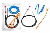 GAEVAZ® Desatascador Tuberias Profesional | Cable Desatascador Tuberías Flexible | Kit 3 Piezas ideal para Ducha, Lavabo y Bañera (Kit Desatascador)