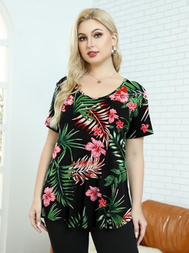 Image of BELAROI Women Plus Size Tops V-Neck Tunics Shirts