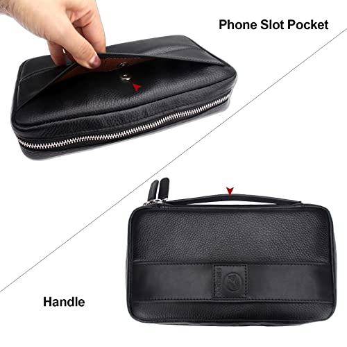 Firedog Cigar Pouch, Genuine Leather Travel Portable Cigar Case Box For Father's Day, Men, Husband (Holds 5-6 Cigars,Black) #TOP4