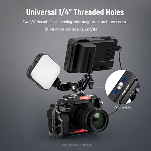 Image of NEEWER Flexible Articulating Magic Arm with Dual Ball Heads, CNC Machined Aluminum Alloy with 1 /4 inch Screws&Holes for Camera Monitor, LED Light, Microphone, Tripod, Compatible with SmallRig Cage, UA012