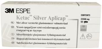 3M ESPE 37010 Ketac Silver Aplicap Silver Glass Ionomer Cement Restorative Capsule Refill (Pack of 50)