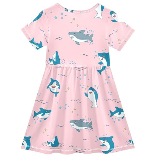 Girls Dress Short Sleeve A-Line Casual Dresses Summer Sundress for Toddler Kids 2-8 Years2