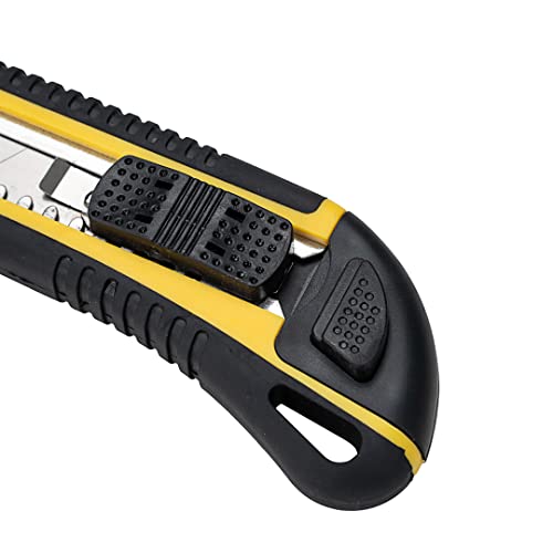 Handy Tek 6.7 Inch Utility Knives, 4 Heavy Duty Box Knives - Retractable, Built-In Lock, Yellow Plastic Box Cutters, Sharp Blade, For Opening Boxes And Packages - Restaurantware thumbnail 10