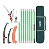 VEVOR Scie à Élaguer Extensible, 2,15-8,09 m, Scie sur Perche Manuelle, Lame Acier Tranchante, avec Ciseaux, 8 Perches Fibre de Verre, Outil Élagage pour Tailler Branches Hautes, Palmiers, Arbustes