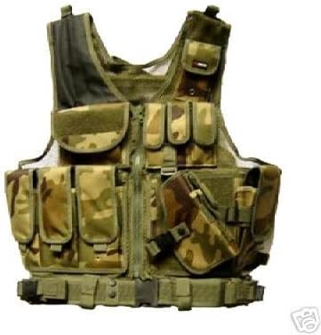 Deluxe Tactical Pistol Vest - Woodland Camo - One Size Fits All
