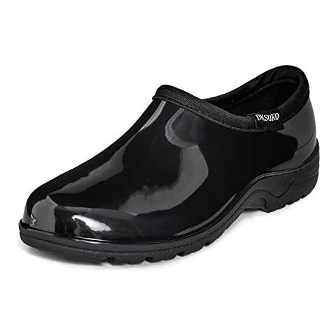 DKSUKO Women's Waterproof Rain Shoes for Garden,Lightweight Slip on Low Ankle Boots with Comfort Insole(Black,8) Cover