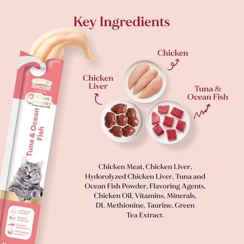 Image of Grain Zero Creamy Lickable Cat Treats (75g x 5 Pouches) Total 375g | Tuna & Ocean Fish | Promotes Hydration | No Artificial Preservatives | Best for Training & Bonding | for Kitten & Adult