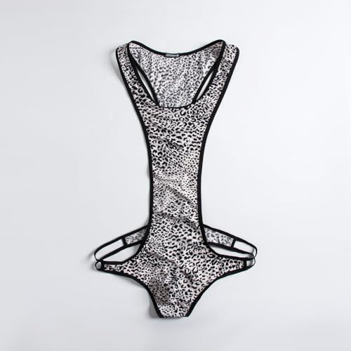 JOCKMAIL Men's Leopard Print Bodysuit Thong Underwear Jockstrap Underwear Jumpsuit Singlet2
