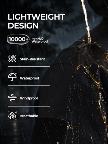 Men's Waterproof Tactical Jacket Lightweight Hooded Rain Jackets Raincoat Stain Resistant Breathable Outdoor Shell2
