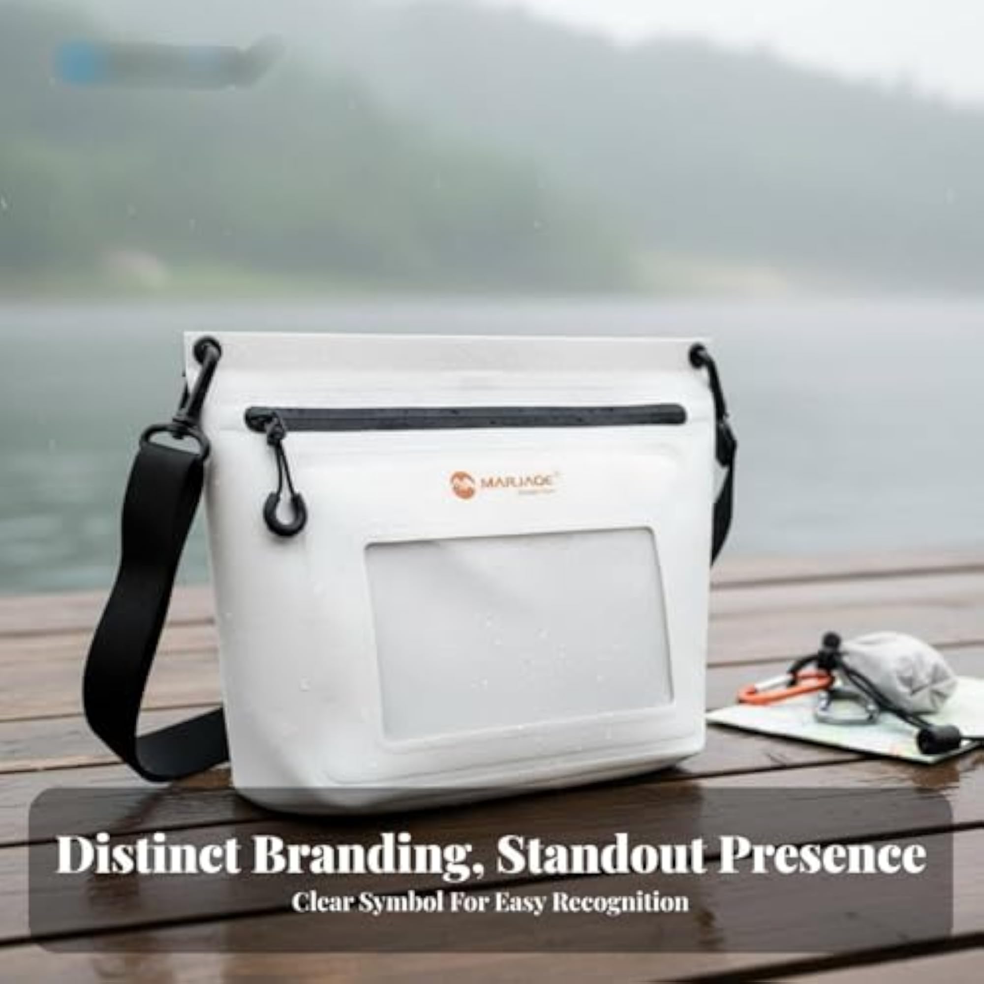 Waterproof Shoulder Bag with Internal Pockets, Black