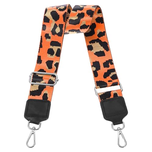 Image of uxcell Wide Shoulder Strap, 5cm Adjustable Purse Strap Replacement Crossbody Strap for Shoulder Bag Wallets, Orange, Silver Square Mouth Buckle