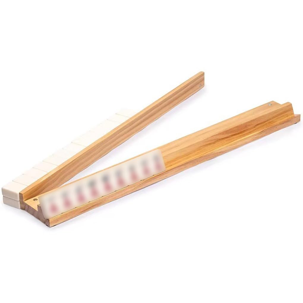 4 teiliges Mahjong Rack aus Holz mit Schiebern, poliert, ohne Zubehör, gelbes Holz, Mahjong Rack mit