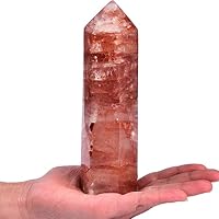 AMOYSTONE Roter Hämatoid Stein - Flammenform Obelisk Heilstein