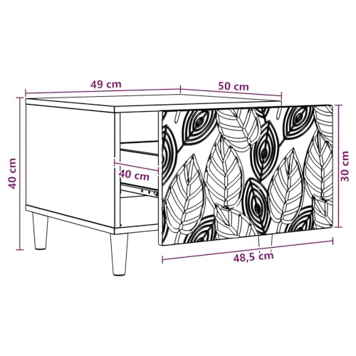 Table basse chêne fumé design bois d'ingénierie et pieds eucalyptus