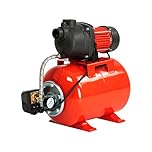 Grafner Hauswasserwerk 1200 Watt (max. 5 bar, 25 Liter Kessel, Fördermenge 3800 Liter/Stunde, Start/Stop Automatik, Druckschalter, Manometer, Trockenlaufschutz) Hauswasserautomat Gartenpumpe