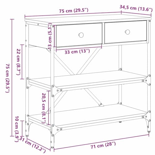 Mesa consola de madera con espacio de almacenamiento para pasillos estrechos 3