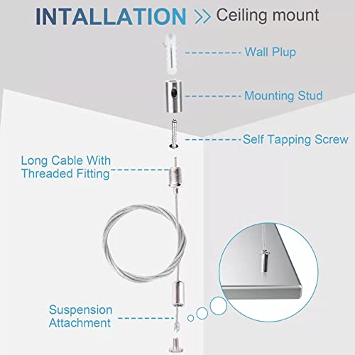 Image of LED Light Suspension Kit Adjustable Hanging Cable (3.4 ft-8P)