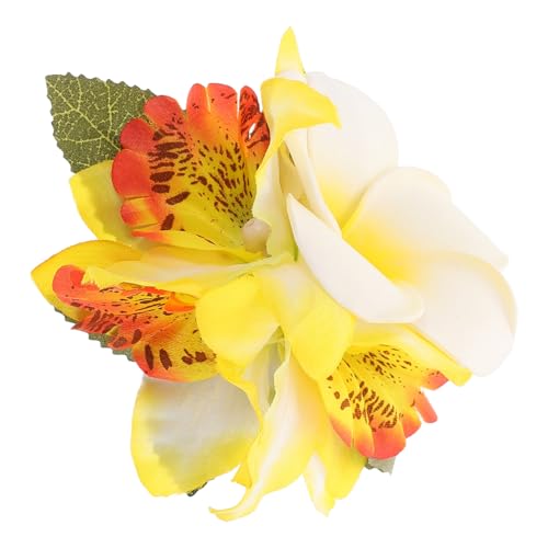 Pince cheveux Plumeria élégante avec finition florale artificielle raffinée