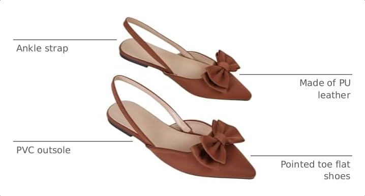 Image of Verdusa Women's Bow Pointed Toe Flat Shoes Slingback Flats Dress Shoes