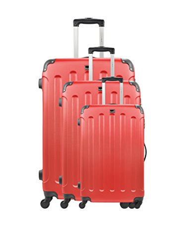 BLUESTAR Set 3 Trolley Rigido Madrid Rosso
