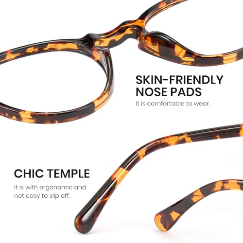 Image of Cyxus Blue Light Blocking Glasses Women Men Circle Round Chunky Retro Frame Eyeglasses for Computer Gaming 8238