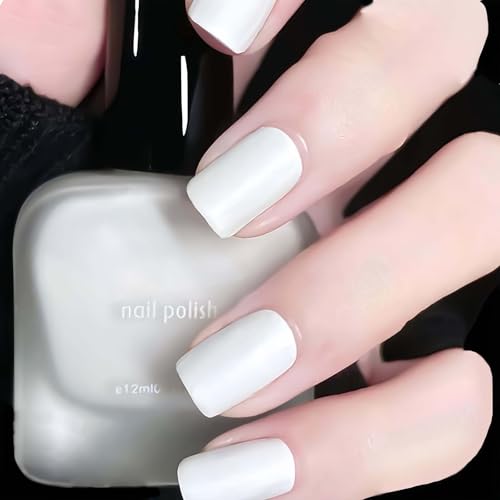 White Nail Polish Matte Nail Polish Quick-drying No Need for UV Curing Perfect for Women During Winter or Christmas Apply base coat to strengthen nails