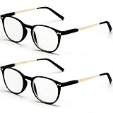 5. Contenido del Paquete: 2 Negro Lentes de Lectura Mujer 1.00x + 1 bolsa + 1 paño de gafas. Monturas de gafas de lectura - TR90, lentes - lentes reforzadas contra la luz azul, patillas - TR90 + metal de acero inoxidable. Unas elegantes Gafas Presbicia Anti Luz Azul Mujer perfectas para ti o como regalo de Navidad!
