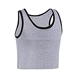JARAZIN Women Transgender Tomboy FTM Pull On Closure Elastic Chest Binder Pullover Tank Top (XL, Grey)