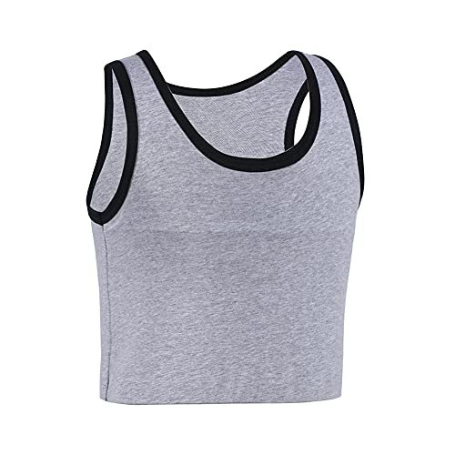 JARAZIN Women Transgender Tomboy FTM Pull On Closure Elastic Chest Binder Pullover Tank Top (XL, Grey)