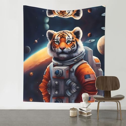 Tapisserie murale tigre dans l'espace BROLEO idée cadeau originale