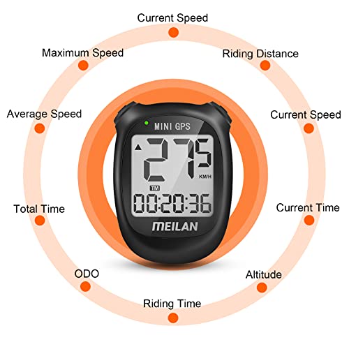 Meilan M3 Mini Gps Bike Computer, Wireless Cycling Computer Bike Odometer Bicycle Speedometer And Odometer Waterproof Bicycle Computer With Lcd Backlight & Multi-Functions For Road Bike Mtb #TOP1
