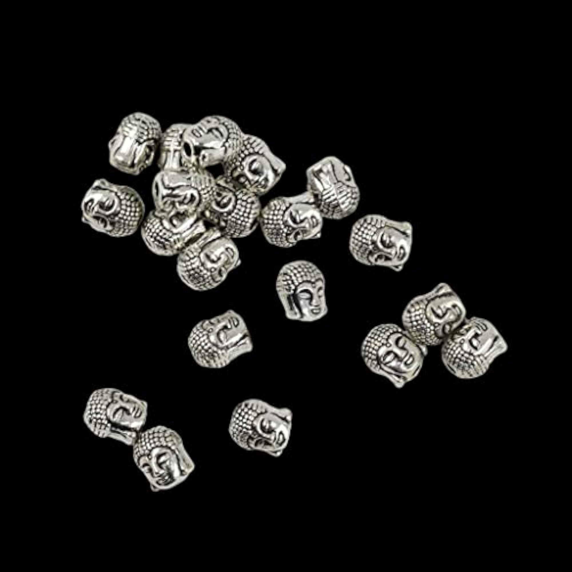 Tibetan Silver Buddha Spacer Beads for DIY Making, 6x20 Pieces