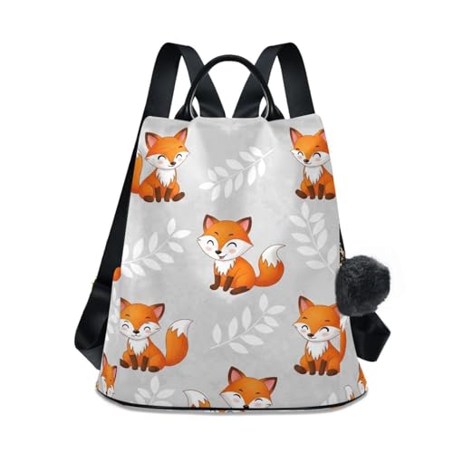 Sac à dos antivol pour femme, sac à main tendance avec motif renards étanche