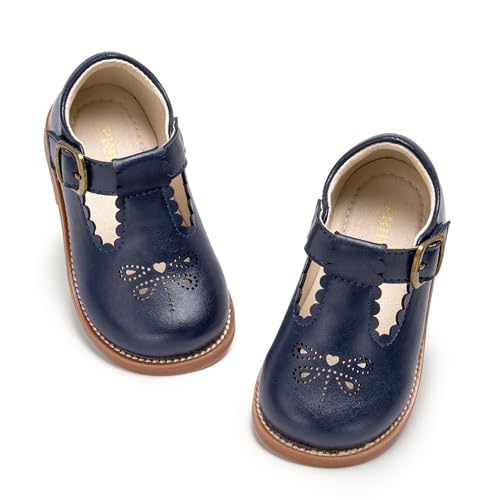 Image of PHIRAMIN Toddler Flower Girl Dress Shoes - Little Girl Mary Janes Flats Wedding