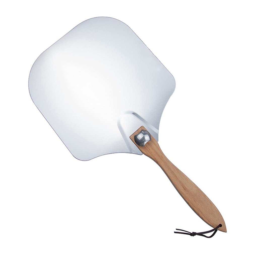 Kaeltsyn Aluminum Metal Pizza Peels with Foldable Wooden Handle Shovels Paddle Outdoor Baking Pastry Large Spatula