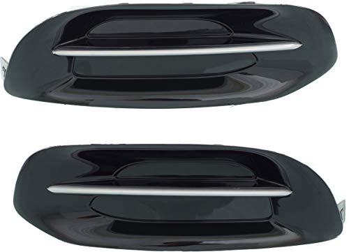 Garage-Pro Front Fog Light Cover Set of 2 Compatible With 2013-2014 Dodge Dart Black Driver and Passenger Side