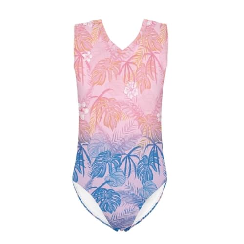 Jeiento Girls' Beach Sport 1-Piece Swimsuit Summer Quick Dry Gymnastics Leotards