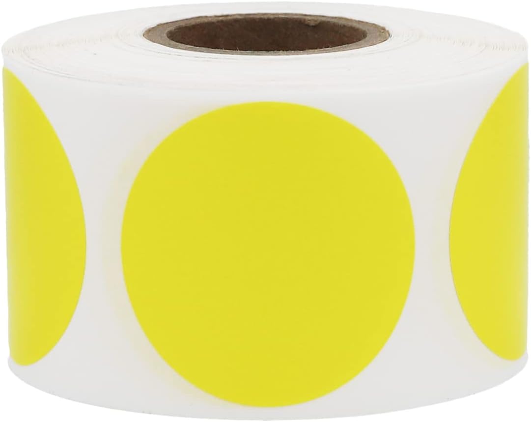 Blue Color Coding Labels 1 1/2 Inch Round Circle Dot Stickers 500 Total Adhesive Labels Per Roll for Inventory Organization Retail Storage and Office Use Made in The USA