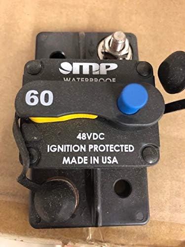 175-S0-060-2 Surface Mount Circuit Breaker, Push/Trip Reset, 1/4" Stud, 60A