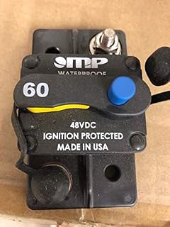 175-S0-060-2 Surface Mount Circuit Breaker, Push/Trip Reset, 1/4" Stud, 60A