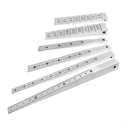 Floweringbeter Industrial Welding Wedge Feeler Gauge Taper Gauge for Gap and Hole Measurement, Chrome Plated Carbon Steel Tool Offering Reliable and Consistent Performance (0.5-10mm)