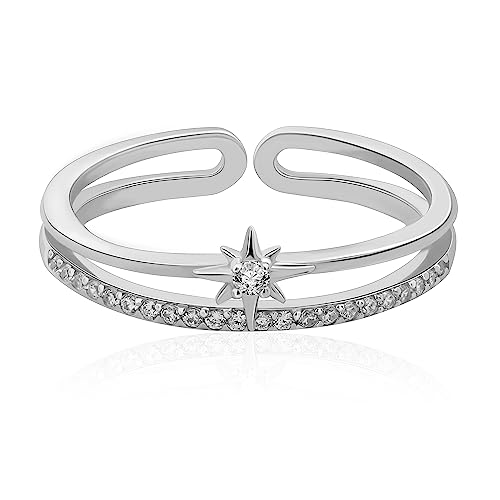 Bague argent femme faite à la main et sertie d'un diamant étincelant Meissa